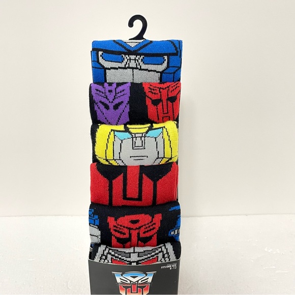 6 Pair Transformers SOCKS Men Size 8-12 , Men Casual CREW SOCKS by Hasbro, NEW - Picture 2 of 14